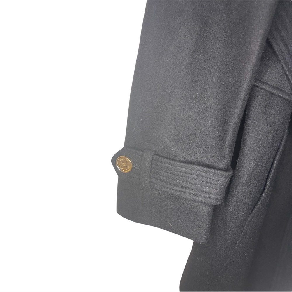 Women’s Michael Michael Kors Wool Blend Belted Coat Size Large Black - Picture 3 of 7